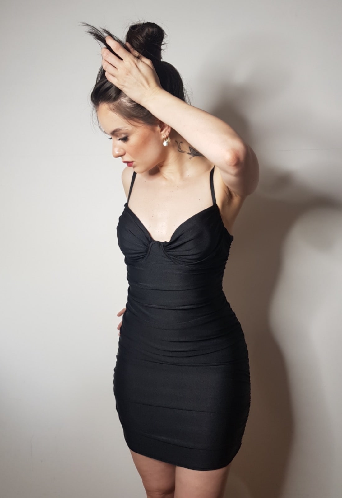 Mini dress simil lycra-Total black