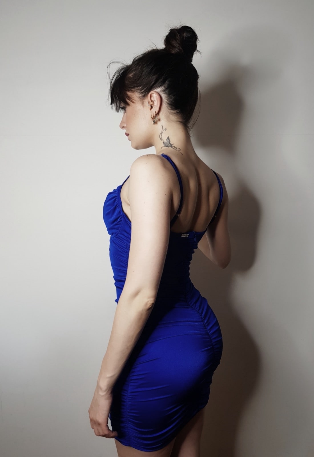 Mini dress simil lycra-Blu elettrico